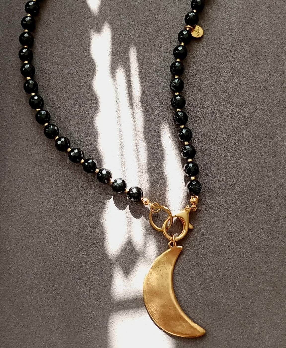 BLACK CRESCENT NECKLACE