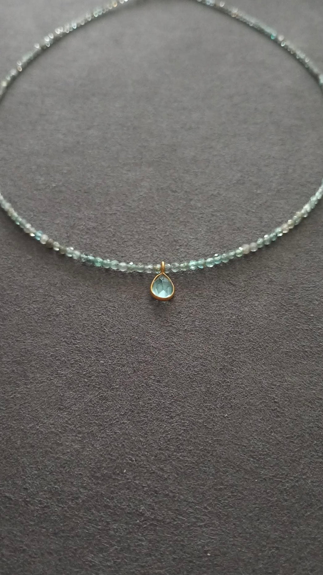DROP nº2 NECKLACE (blue apatite and blue topaz)