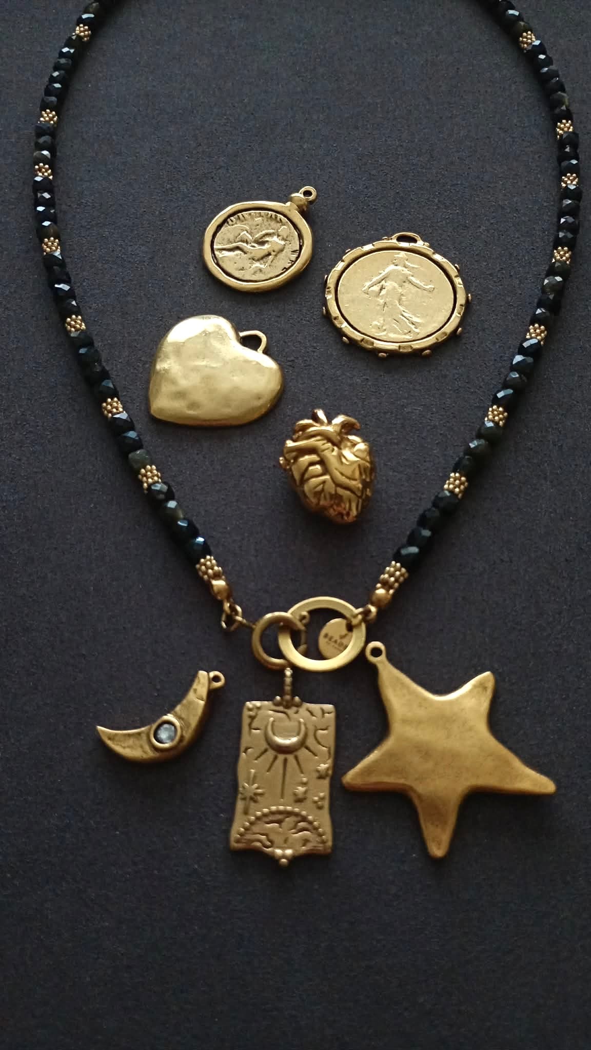 AVA GOLDEN SHEEN BLACK OBSIDIAN NECKLACE