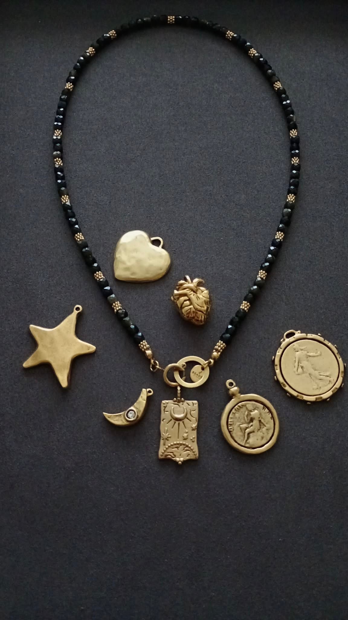 AVA GOLDEN SHEEN BLACK OBSIDIAN NECKLACE