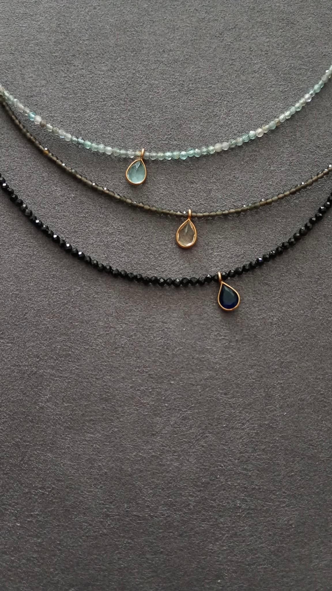 DROP nº1 NECKLACE (ice obsidian and citrine)