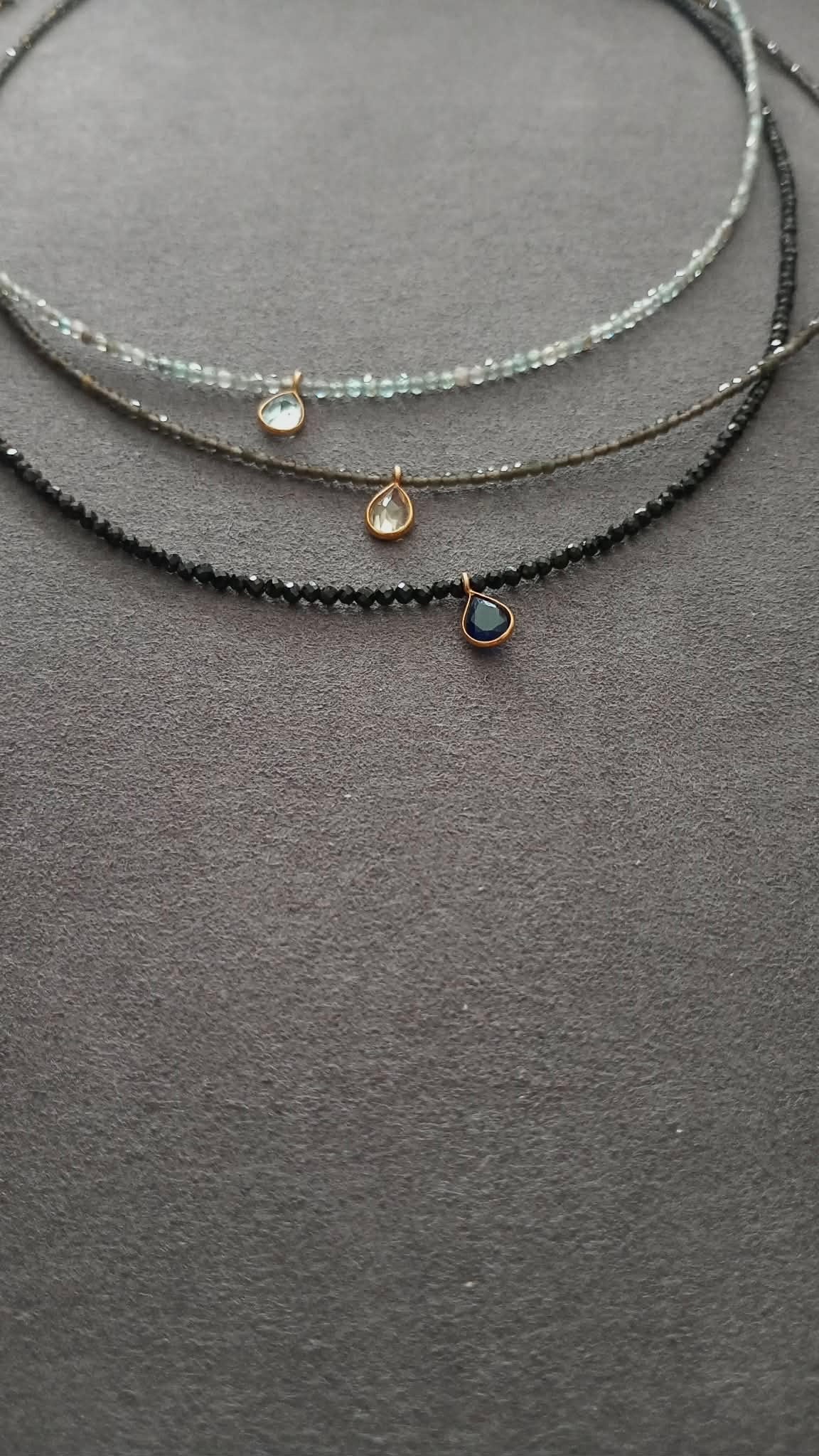DROP nº1 NECKLACE (ice obsidian and citrine)