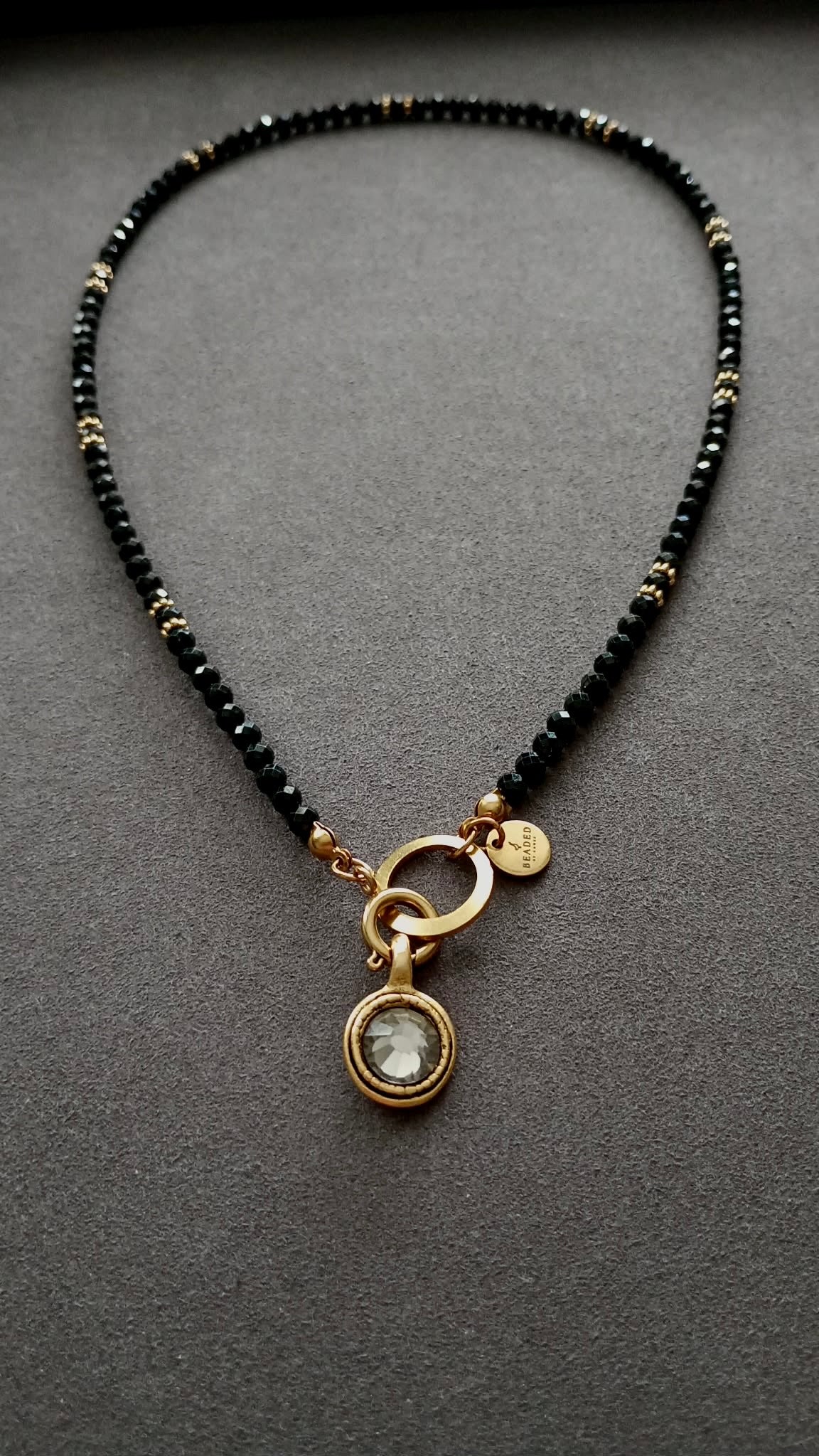 EYLISA BLACK SPINEL NECKLACE