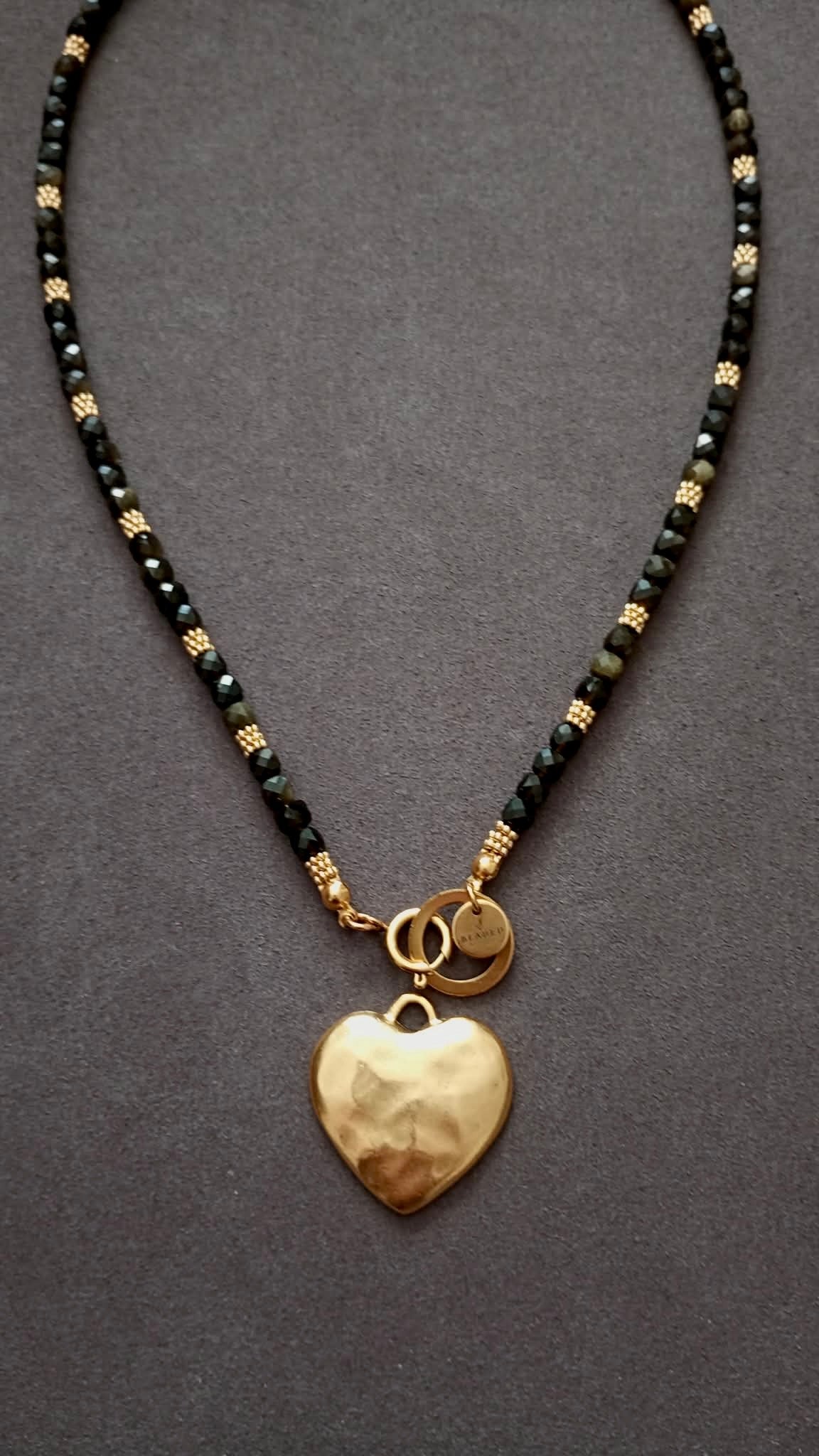 AVA GOLDEN SHEEN BLACK OBSIDIAN NECKLACE