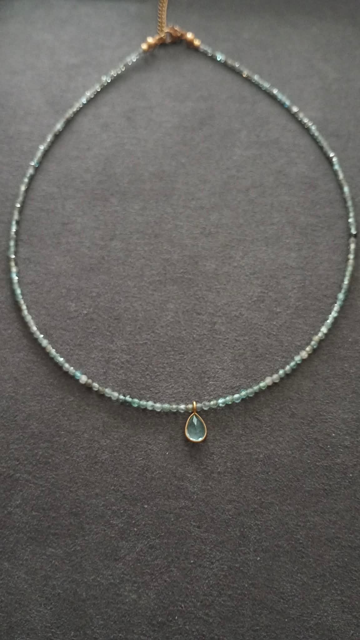 DROP nº2 NECKLACE (blue apatite and blue topaz)