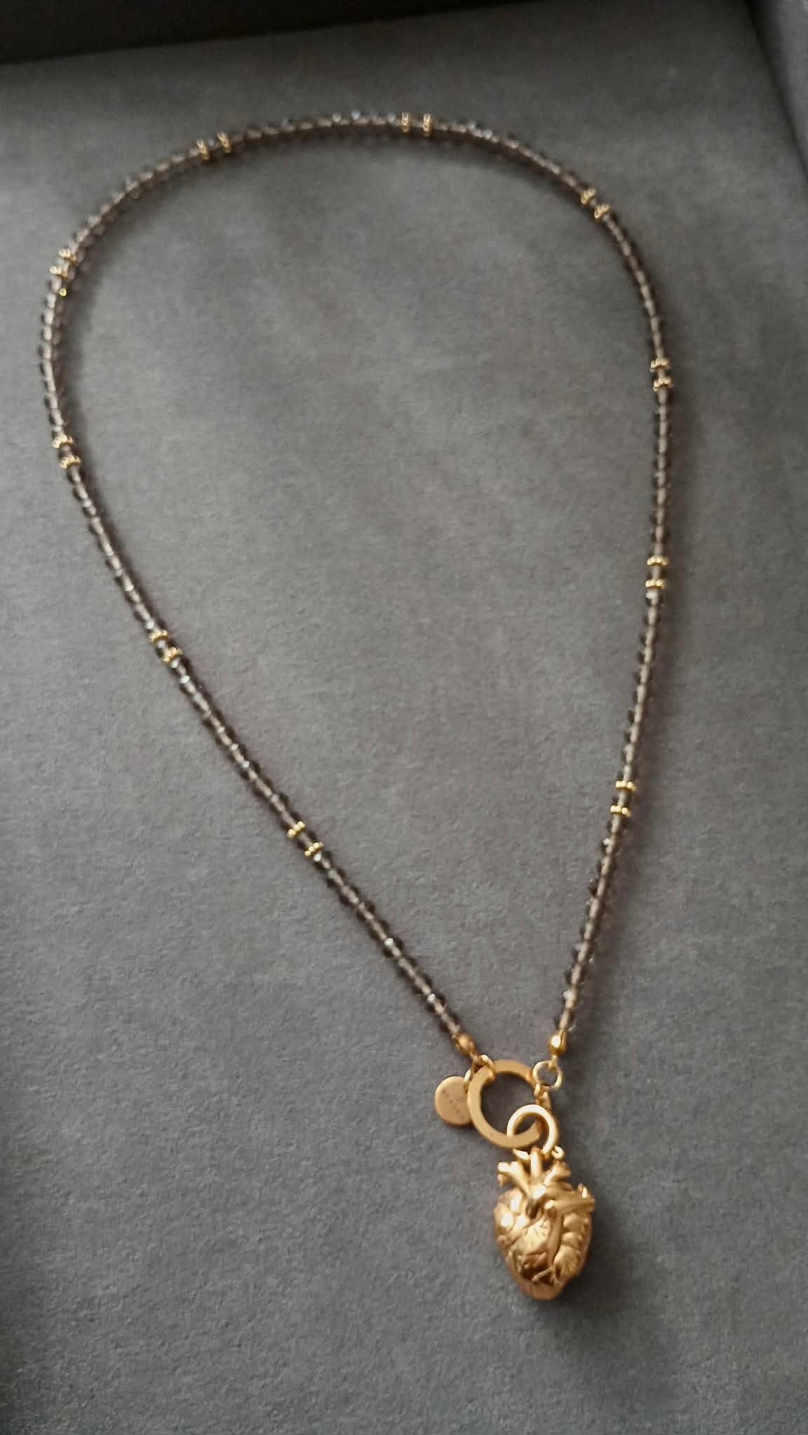 HEART-LED  ICE OBSIDIAN NECKLACE