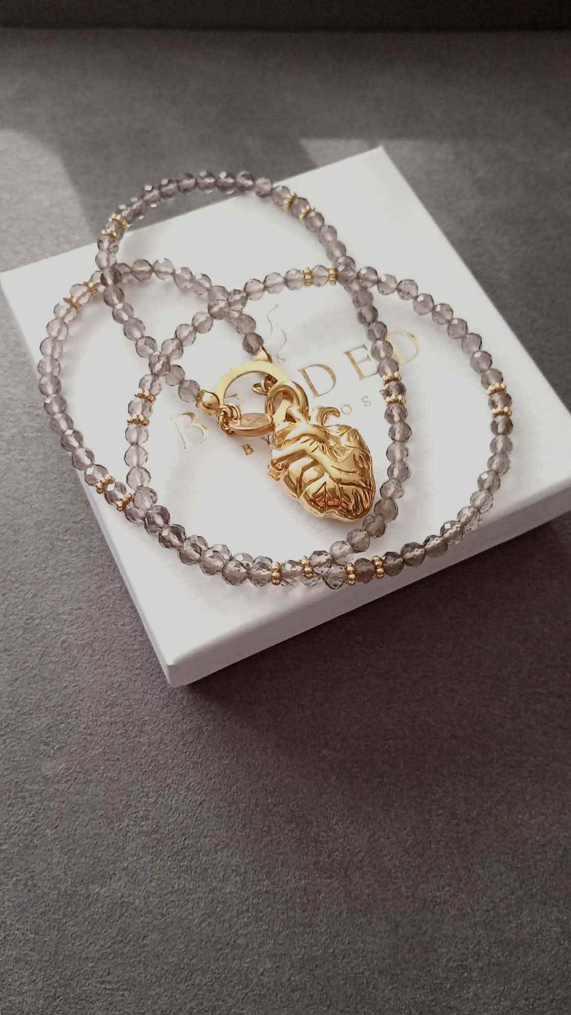 HEART-LED  ICE OBSIDIAN NECKLACE