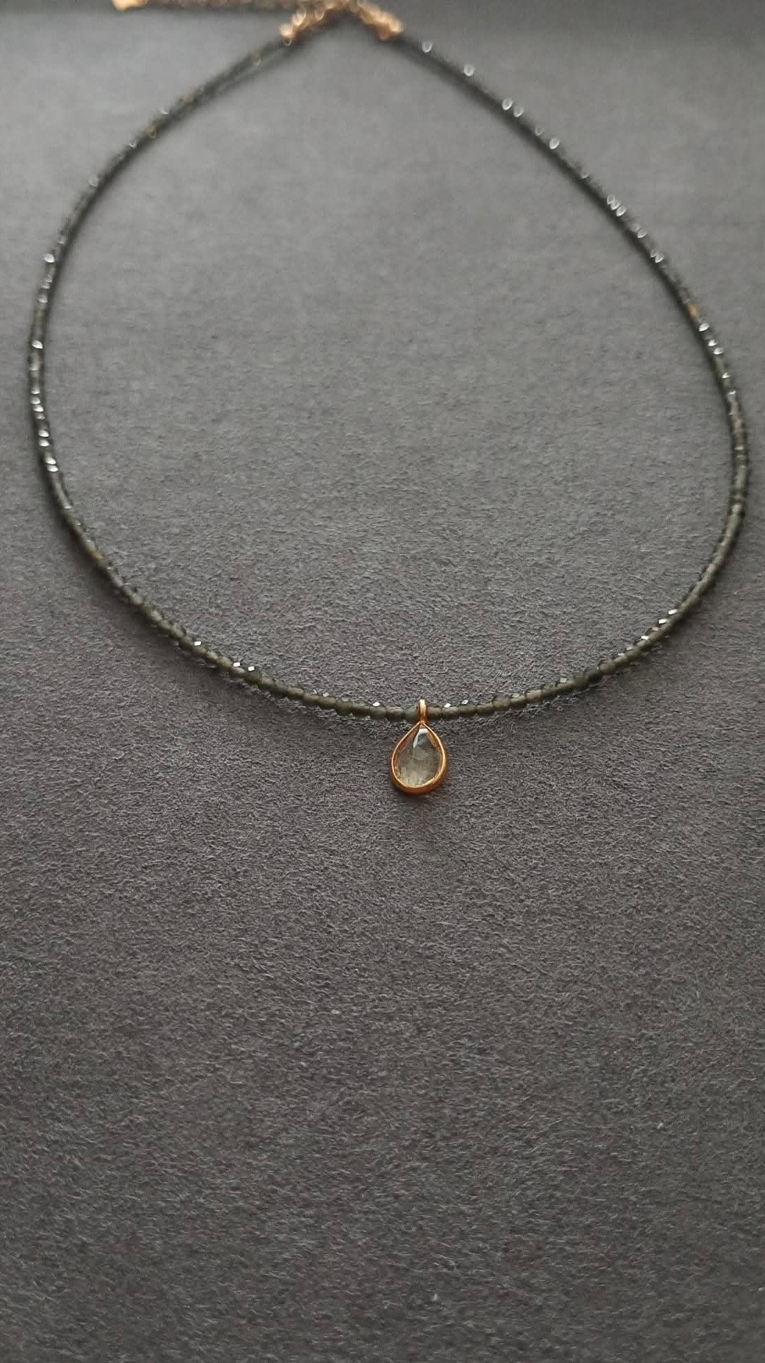 DROP nº1 NECKLACE (ice obsidian and citrine)