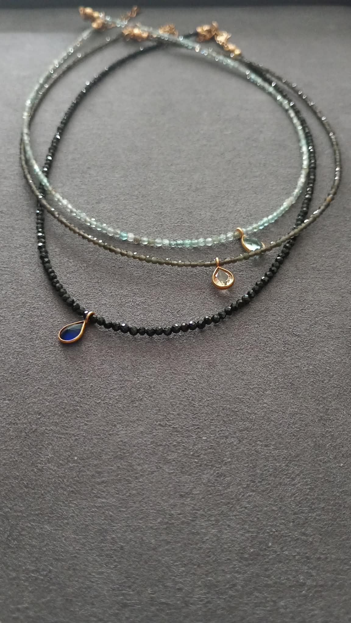 DROP nº1 NECKLACE (ice obsidian and citrine)