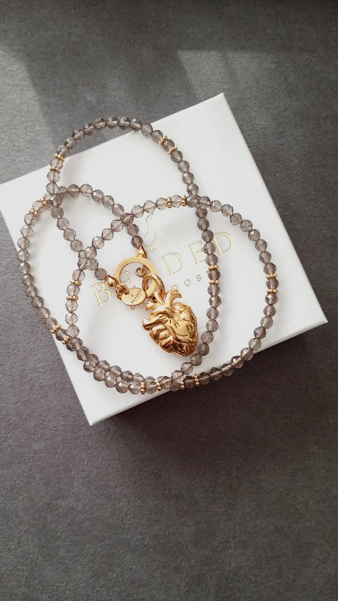 HEART-LED  ICE OBSIDIAN NECKLACE