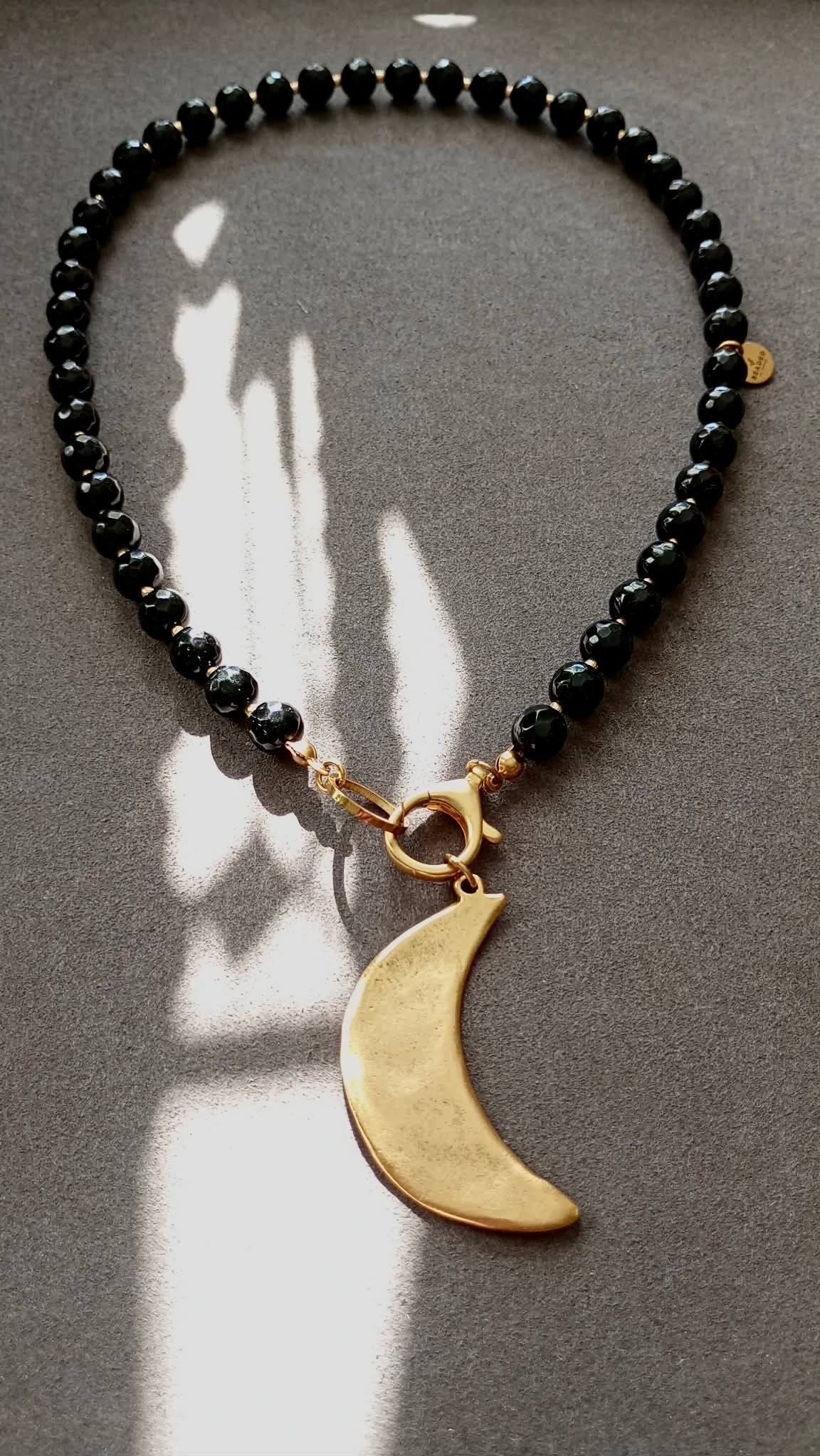 BLACK CRESCENT NECKLACE