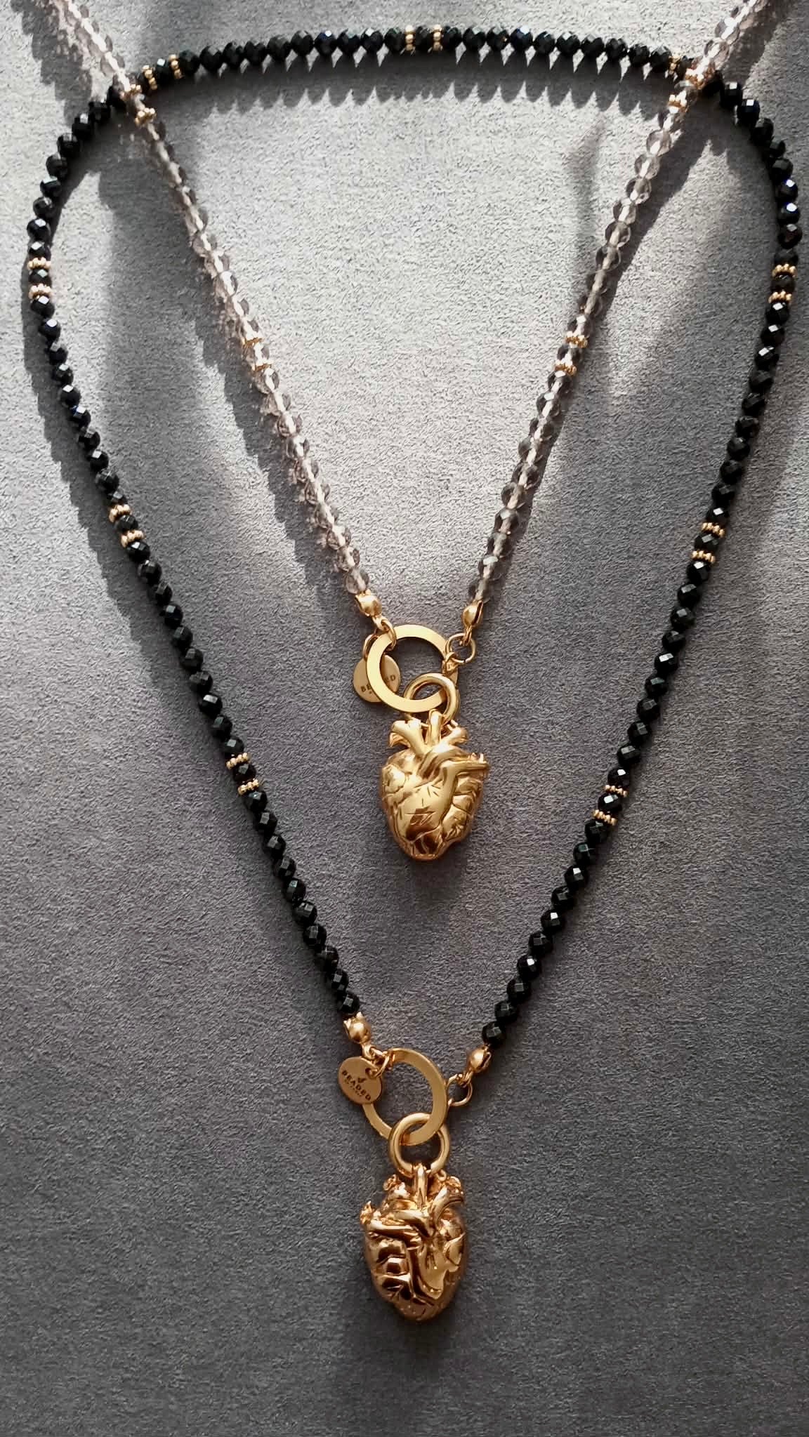HEART-LED  ICE OBSIDIAN NECKLACE