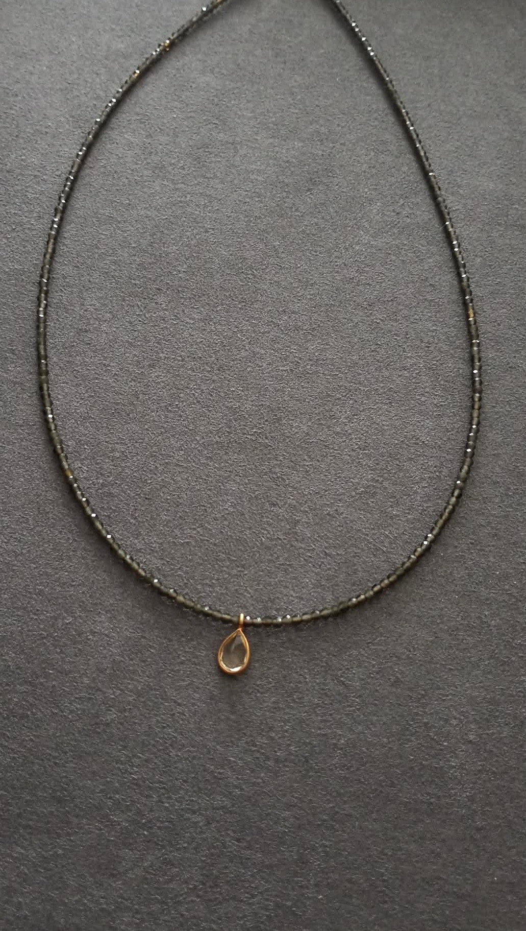 DROP nº1 NECKLACE (ice obsidian and citrine)