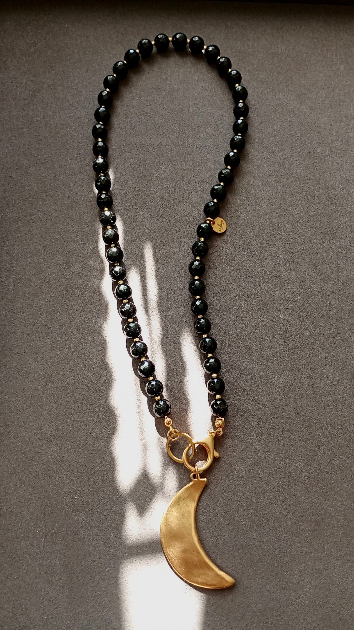 BLACK CRESCENT NECKLACE
