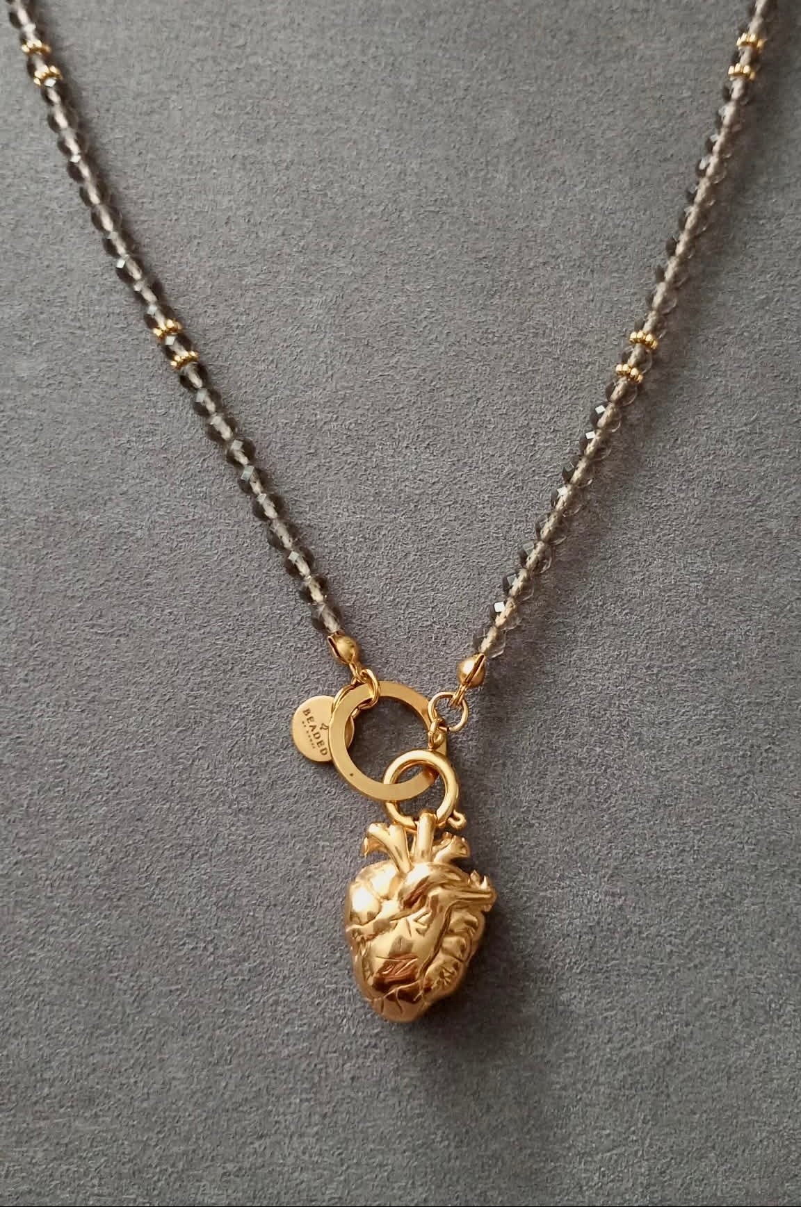 HEART-LED  ICE OBSIDIAN NECKLACE