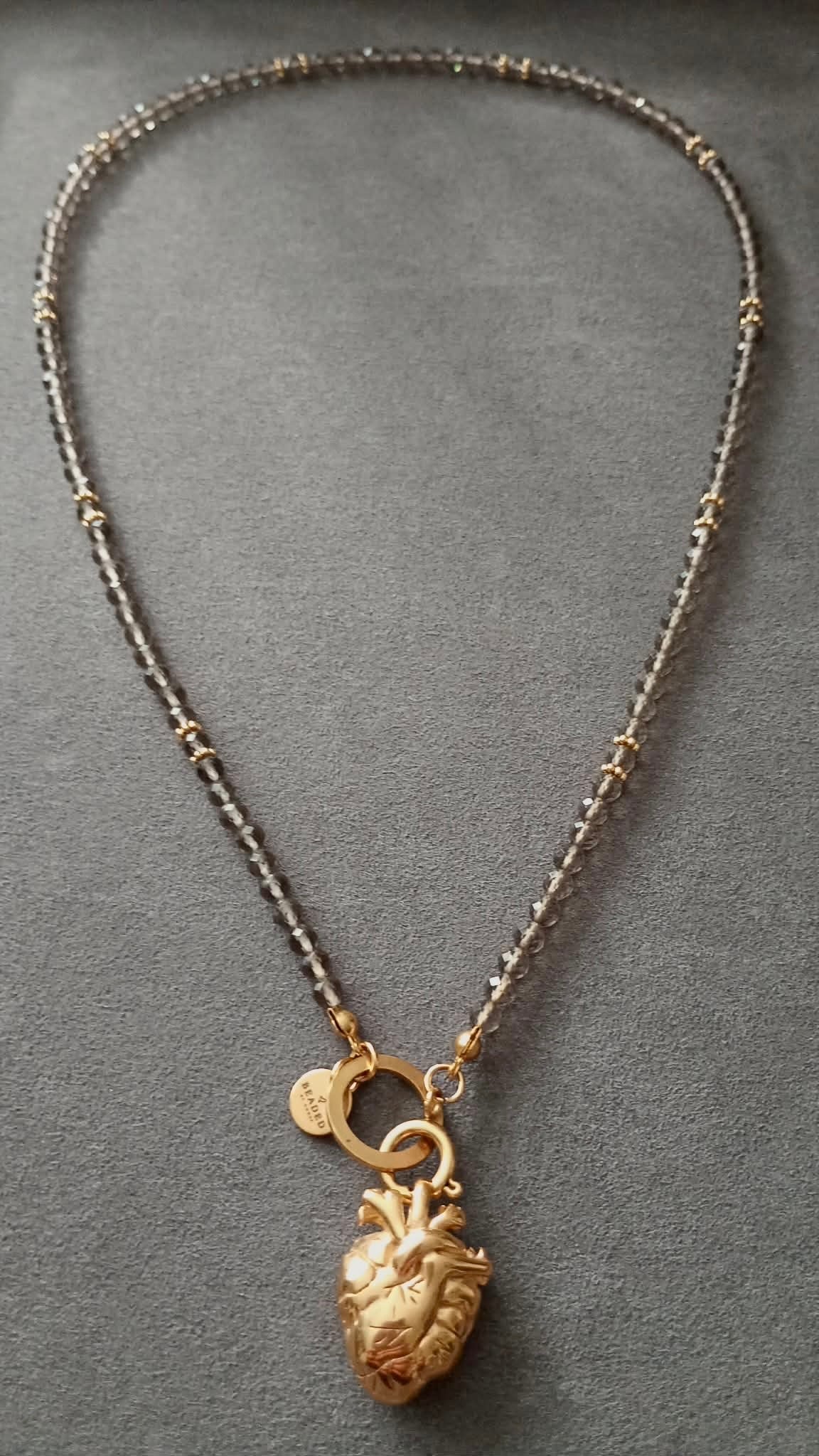 HEART-LED  ICE OBSIDIAN NECKLACE