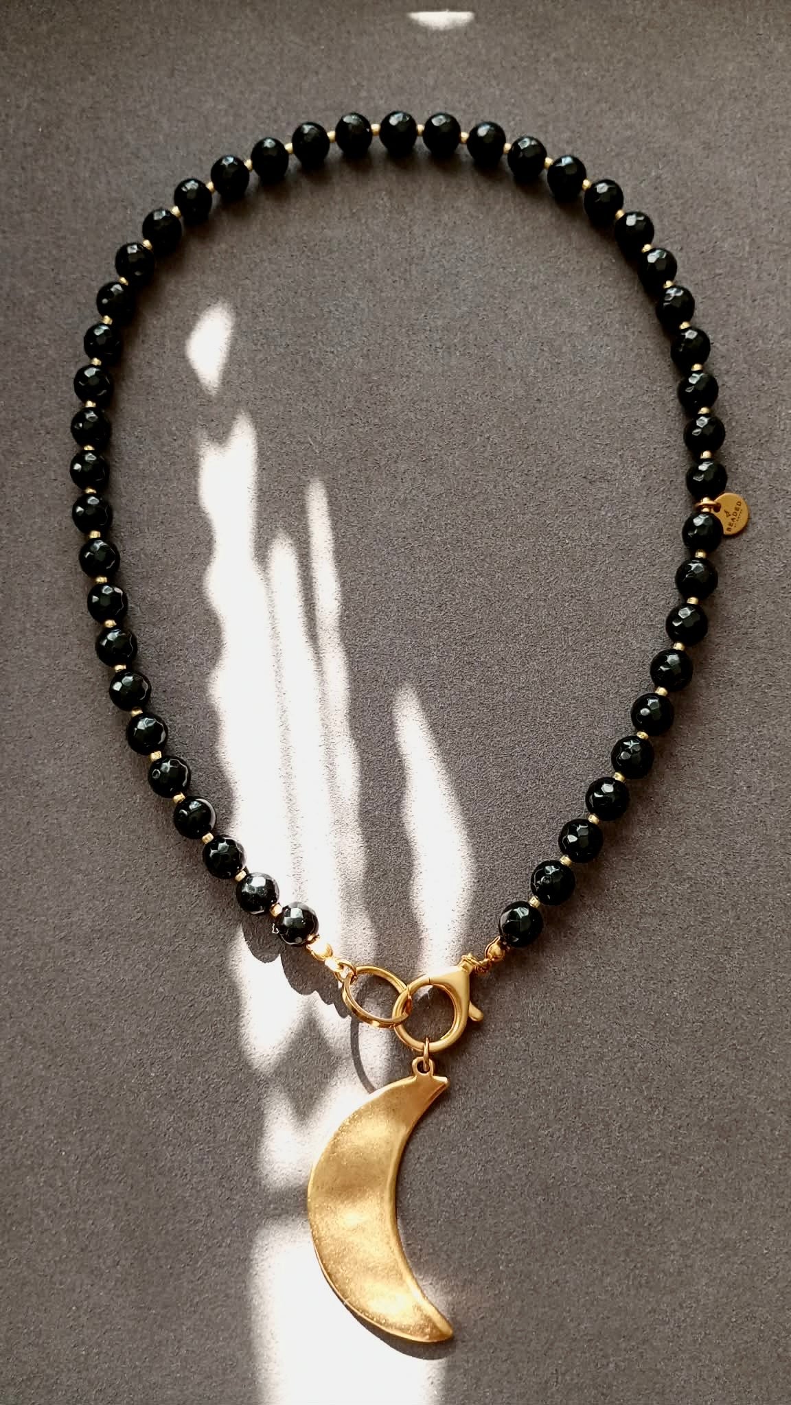 BLACK CRESCENT NECKLACE